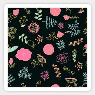 Elegance Seamless pattern with flowers Sticker